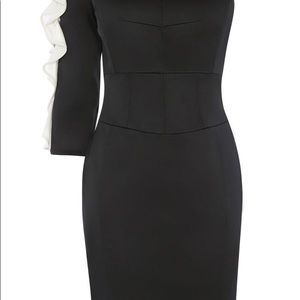 Karen Millen DB192 One Shoulder Ruffle Dress